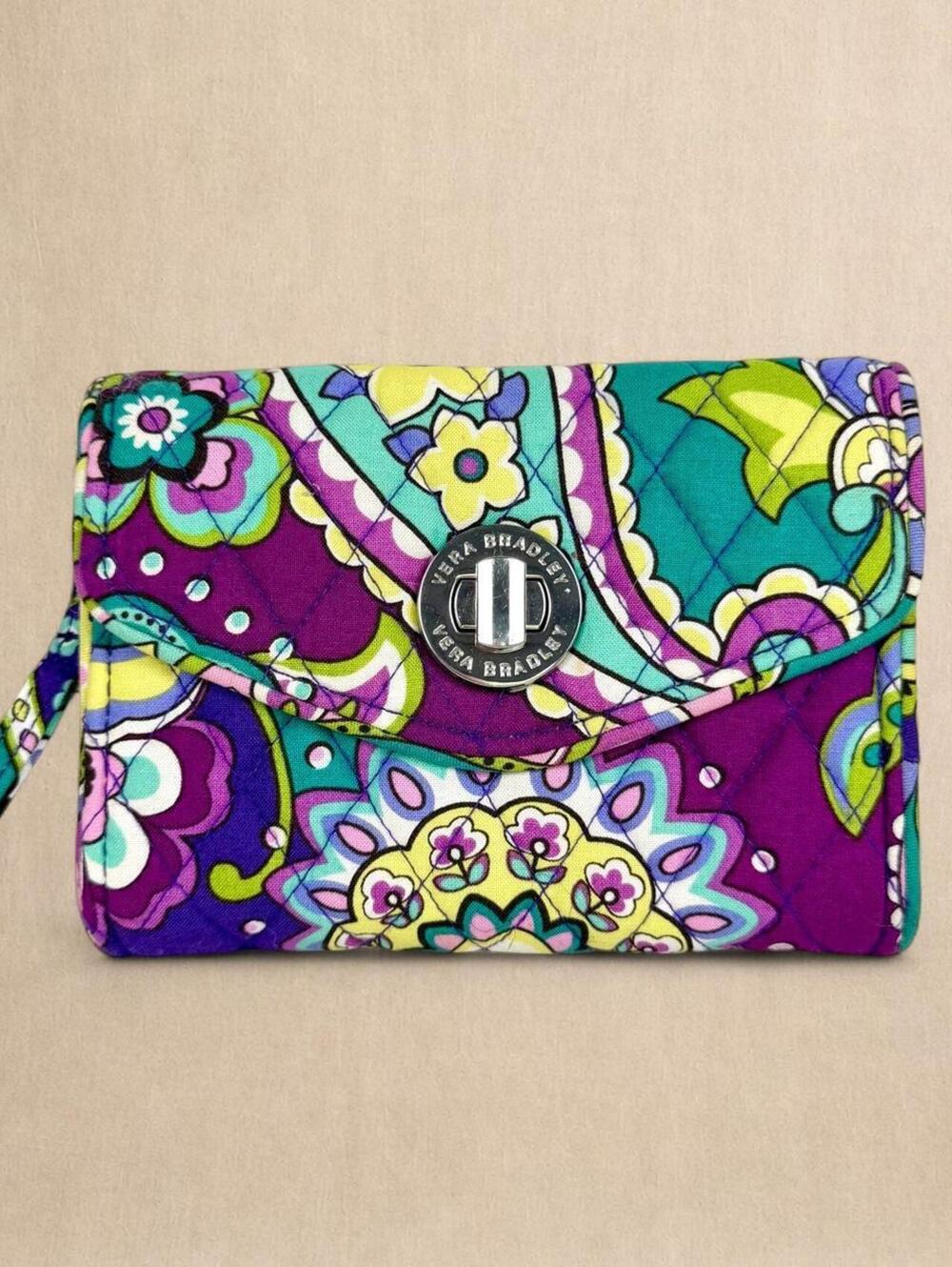 Vera Bradley paisley print wristlet quilted wallet
